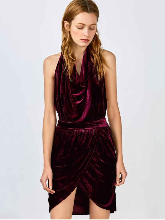 TastyHottie - Pretty Sexy Backless Velvet Draped Tulip Dress