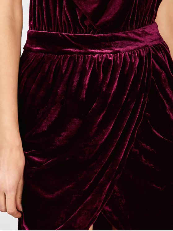 TastyHottie - Pretty Sexy Backless Velvet Draped Tulip Dress