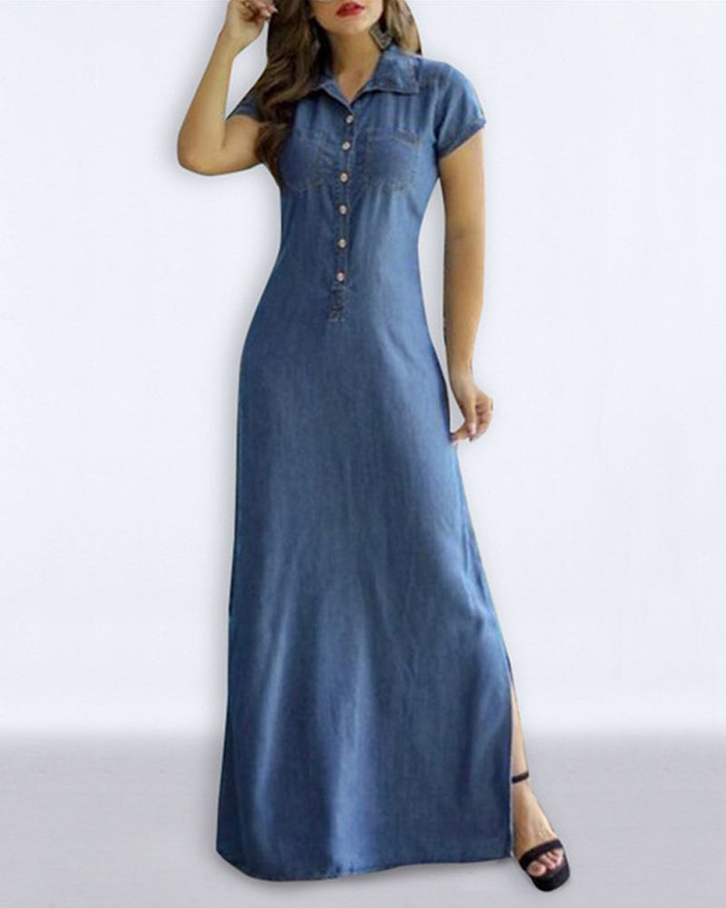 TastyHottie - Faux Denim Dress