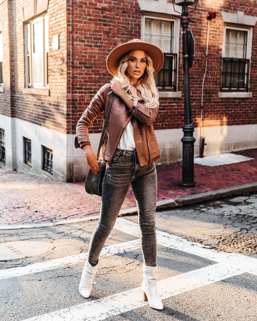 TastyHottie - Slick Chick Coated Faux Leather Moto Jacket - Taupe