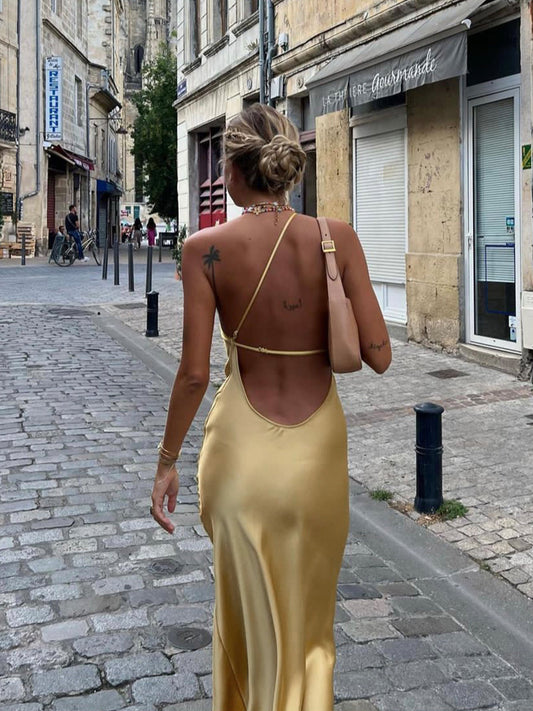 TastyHottie - Moonlight Open Back Satin Slit Long Dress