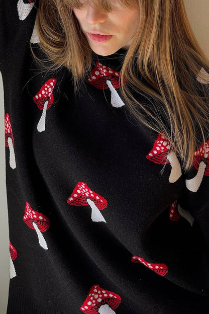 TastyHottie - Mushroom Graphic Pullover Sweater