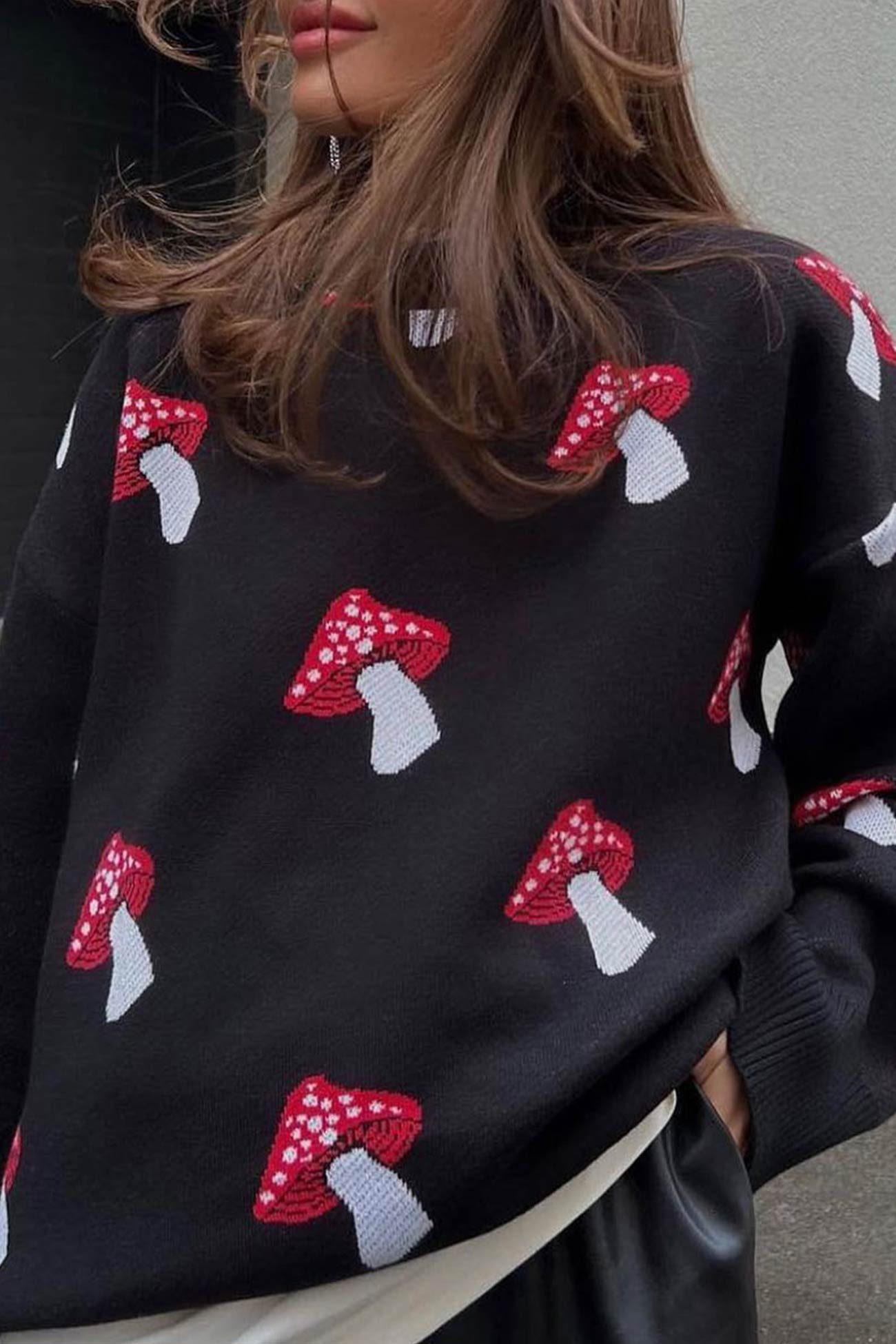 TastyHottie - Mushroom Graphic Pullover Sweater