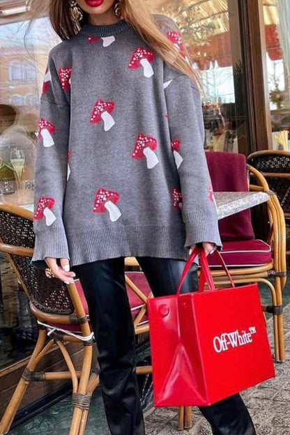 TastyHottie - Mushroom Graphic Pullover Sweater