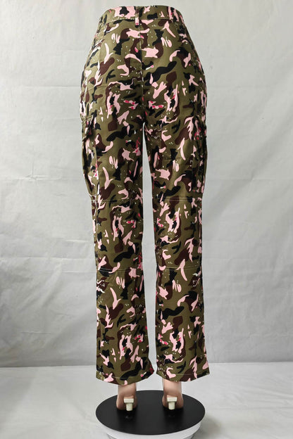 TastyHottie - Pink Camouflage High Waist Pants