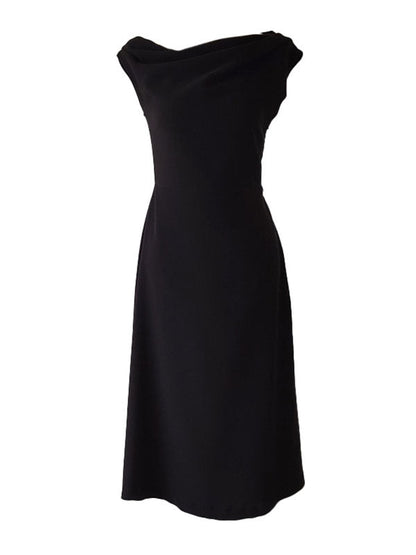 Ruched Black Graceful Bodycon Mini Dress