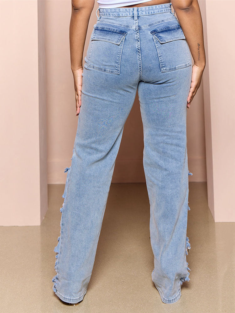 Ripped Hole Graceful Stretchy Jeans