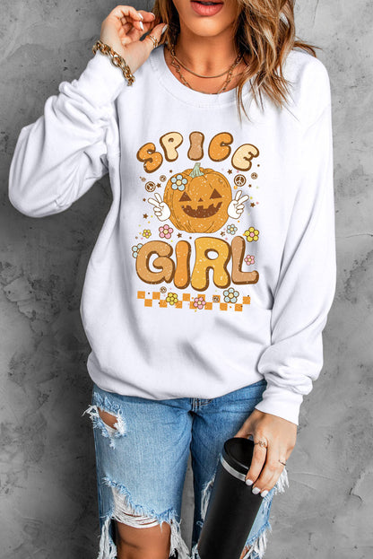 TastyHottie - Round Neck Long Sleeve SPICE GIRL Graphic Sweatshirt