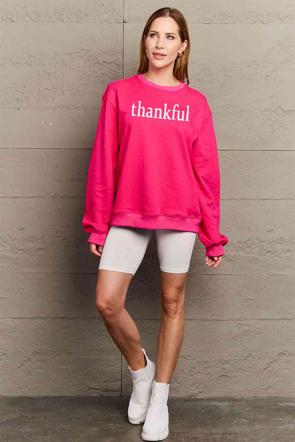 TastyHottie - Simply Love Full Size THANKFUL Graphic Sweatshirt