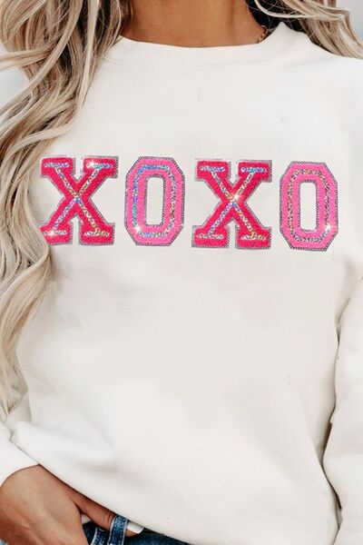 TastyHottie - XOXO Round Neck Long Sleeve Sweatshirt