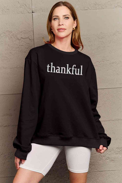 TastyHottie - Simply Love Full Size THANKFUL Graphic Sweatshirt