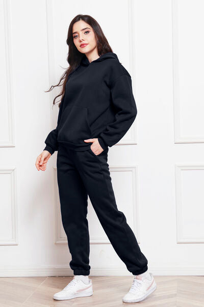 TastyHottie - Drop Shoulder Long Sleeve Hoodie and Pants Set 2 Piece Sweater and Pants Set