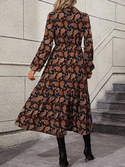 TastyHottie - Long Sleeve Collared Casual Casual Midi Dress