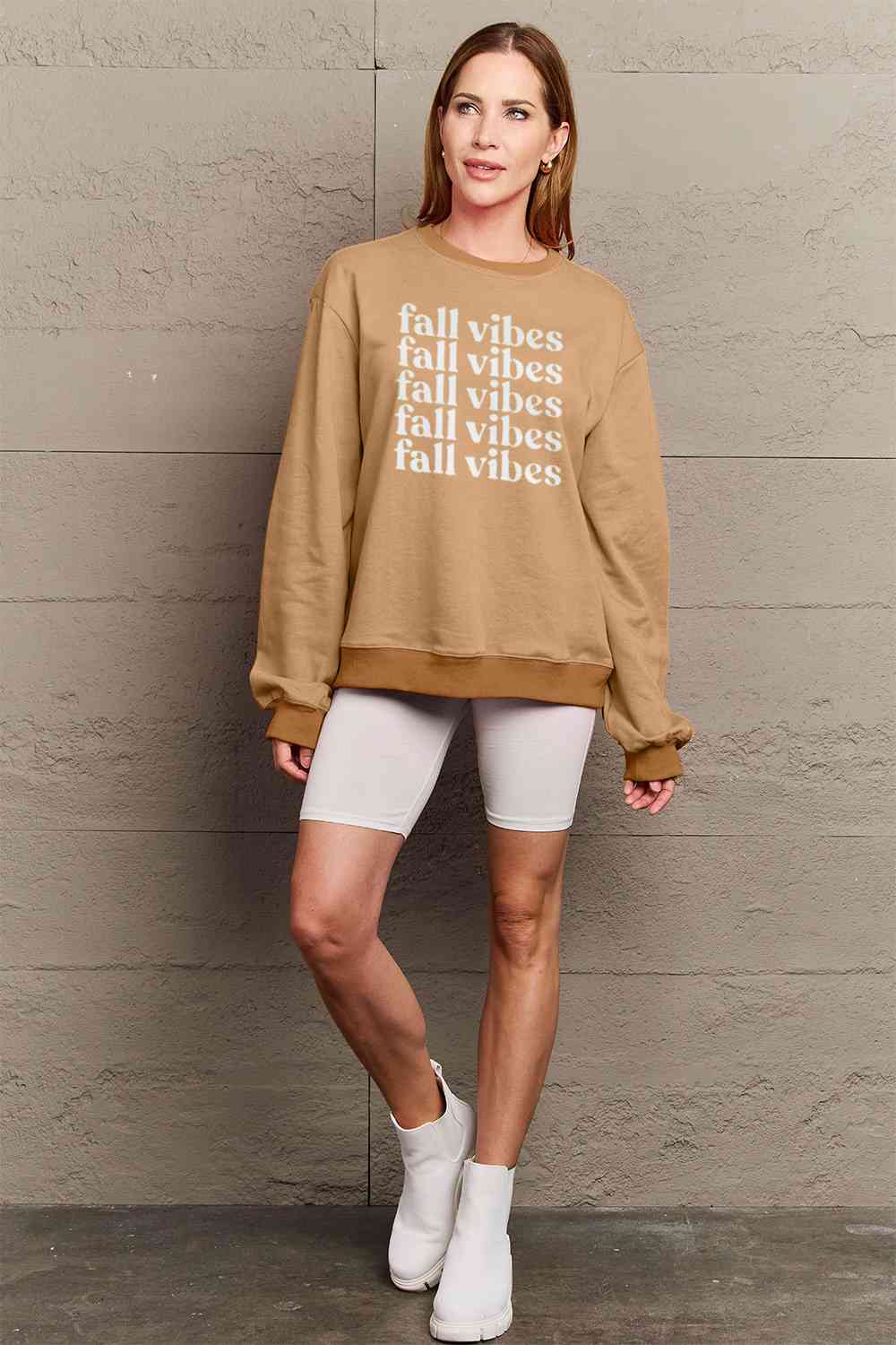 TastyHottie - Simply Love Full Size FALL VIBES Graphic Sweatshirt