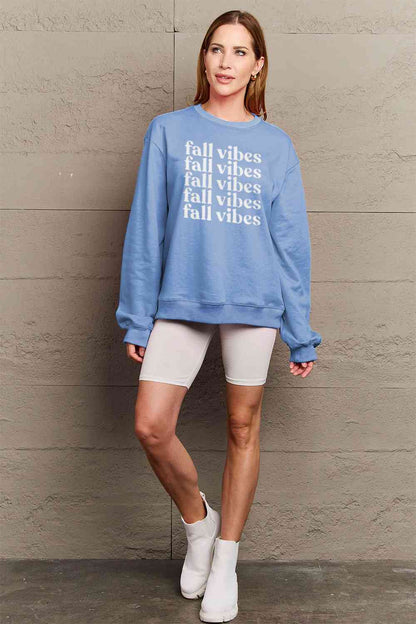 TastyHottie - Simply Love Full Size FALL VIBES Graphic Sweatshirt