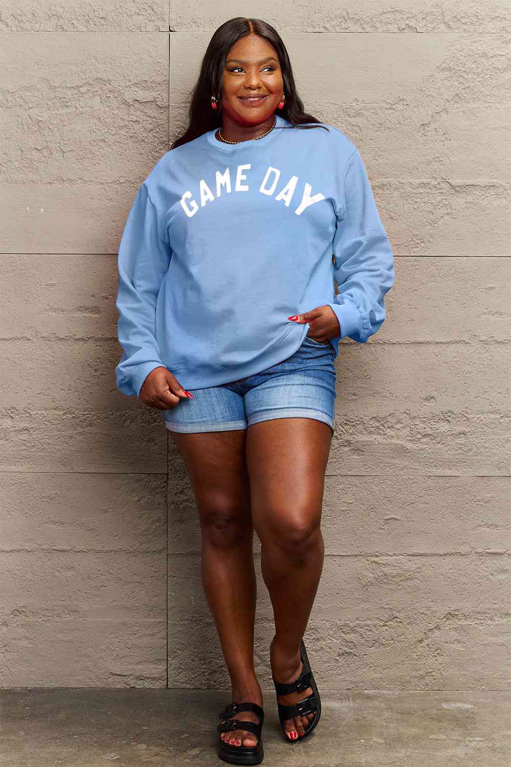 TastyHottie - Simply Love Full Size GAME DAY Graphic Sweatshirt