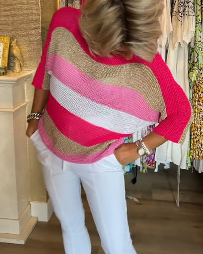 TastyHottie - Color block crew neck sweater