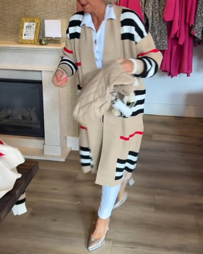 TastyHottie - Long Sleeve Striped Cardigan