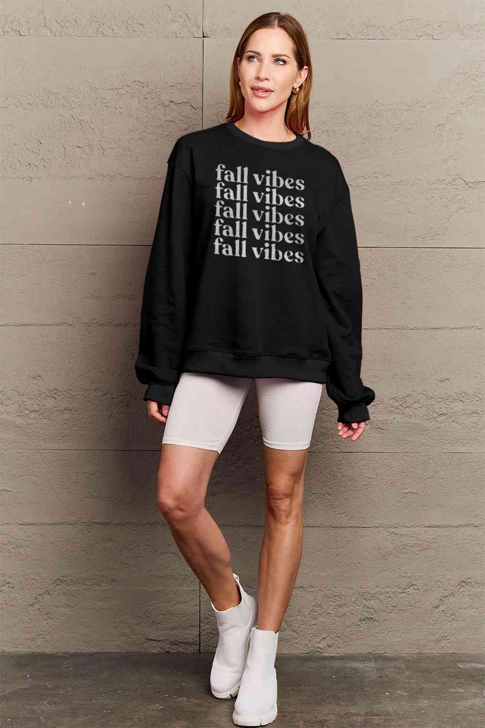 TastyHottie - Simply Love Full Size FALL VIBES Graphic Sweatshirt