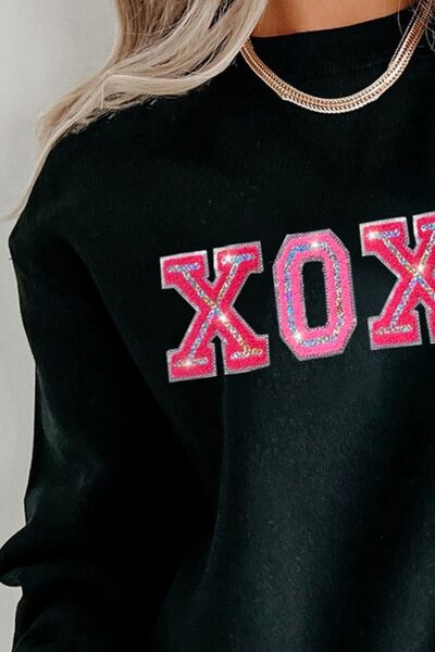 TastyHottie - XOXO Round Neck Long Sleeve Sweatshirt