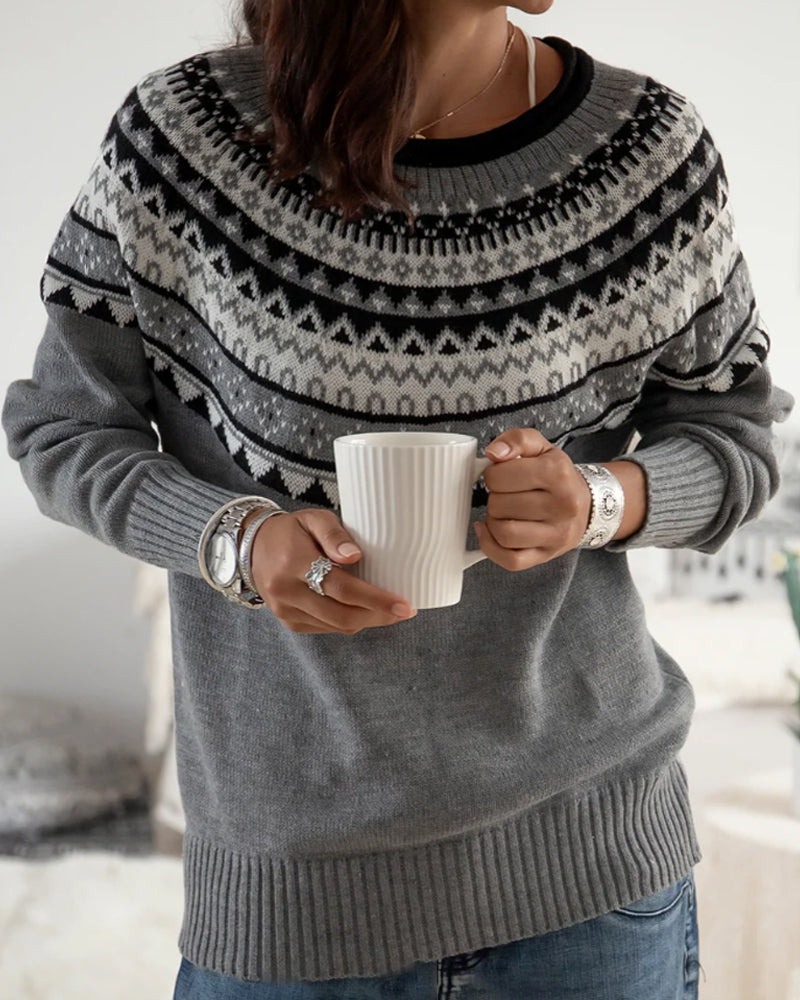 TastyHottie - Sweaters with round neck and geometric print