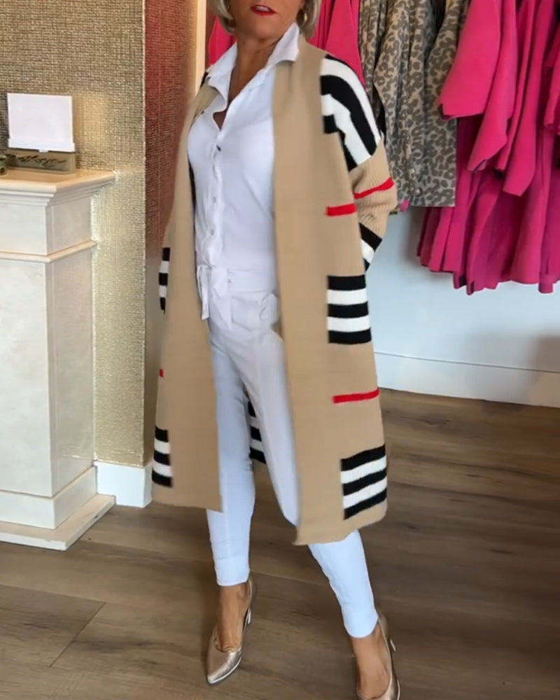 TastyHottie - Long Sleeve Striped Cardigan