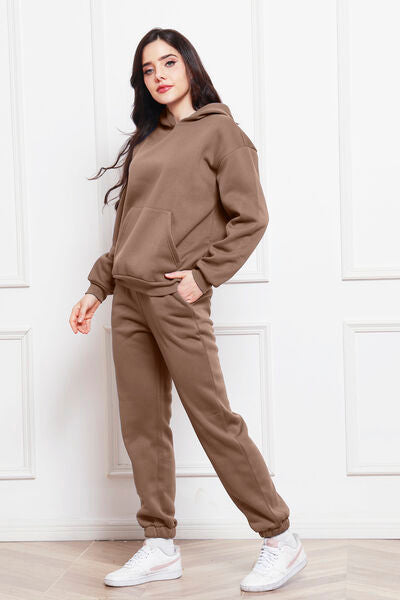 TastyHottie - Drop Shoulder Long Sleeve Hoodie and Pants Set 2 Piece Sweater and Pants Set