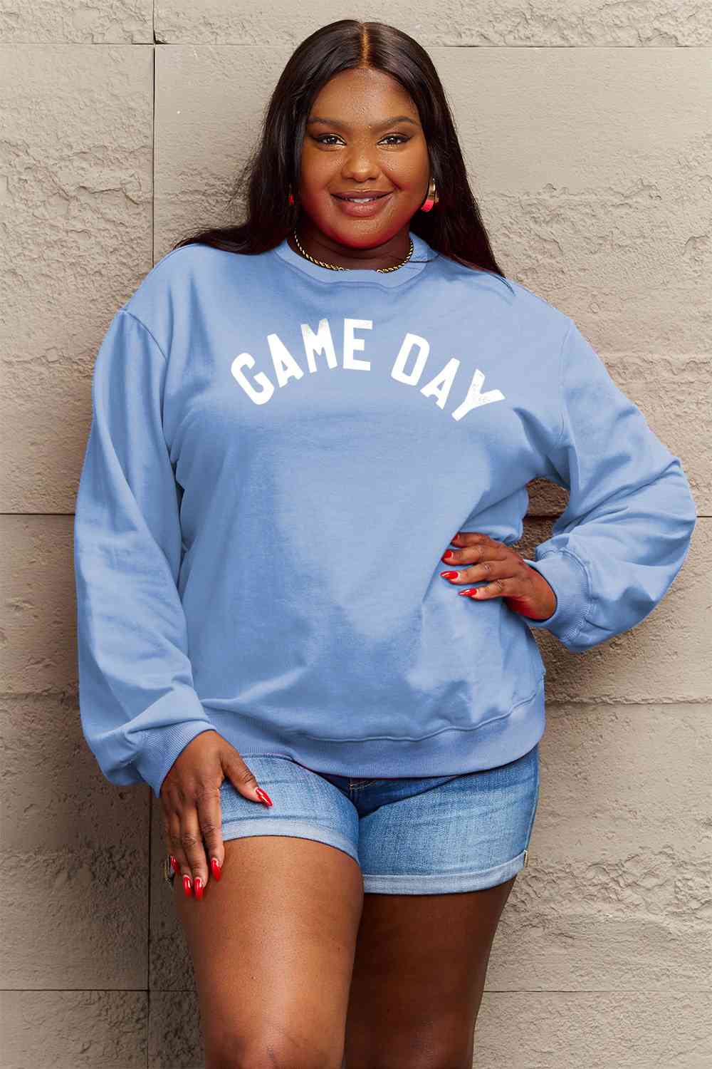 TastyHottie - Simply Love Full Size GAME DAY Graphic Sweatshirt