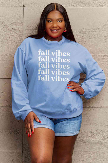 TastyHottie - Simply Love Full Size FALL VIBES Graphic Sweatshirt