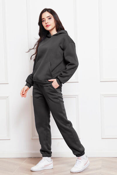 TastyHottie - Drop Shoulder Long Sleeve Hoodie and Pants Set 2 Piece Sweater and Pants Set