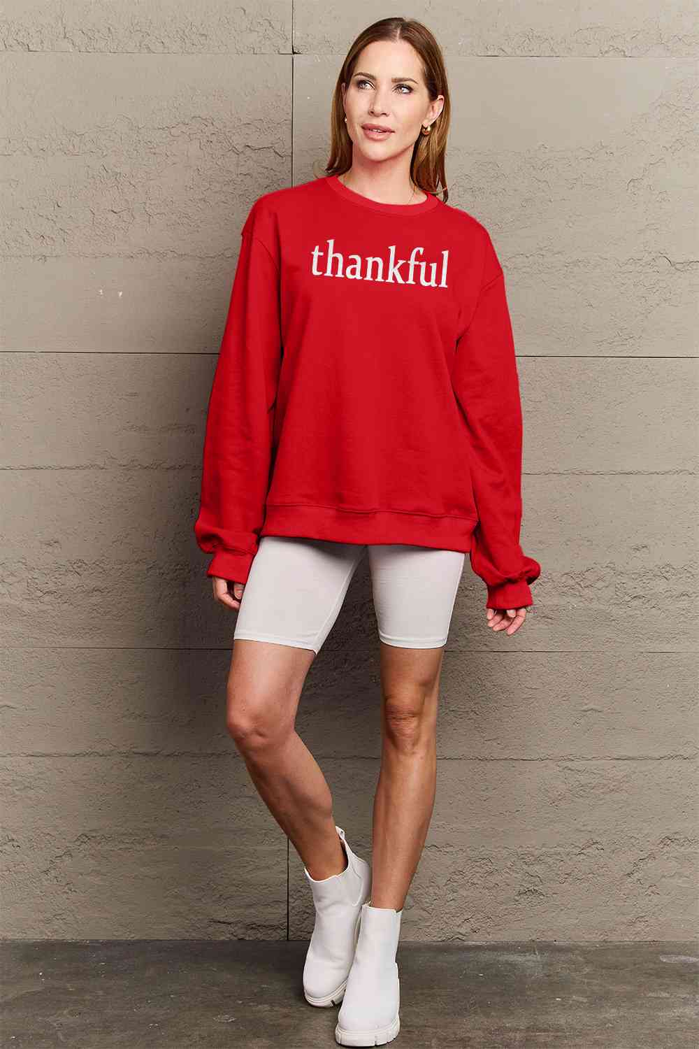 TastyHottie - Simply Love Full Size THANKFUL Graphic Sweatshirt