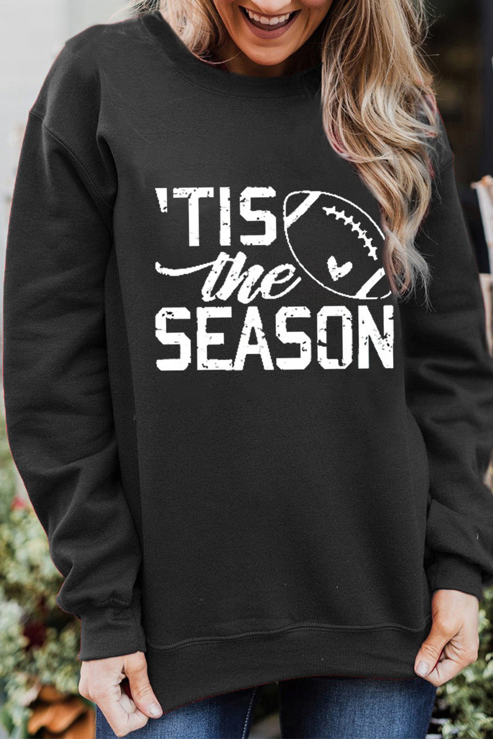 TastyHottie - Football Graphic Round Neck Sweatshirt