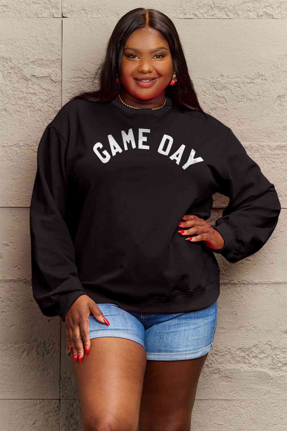 TastyHottie - Simply Love Full Size GAME DAY Graphic Sweatshirt