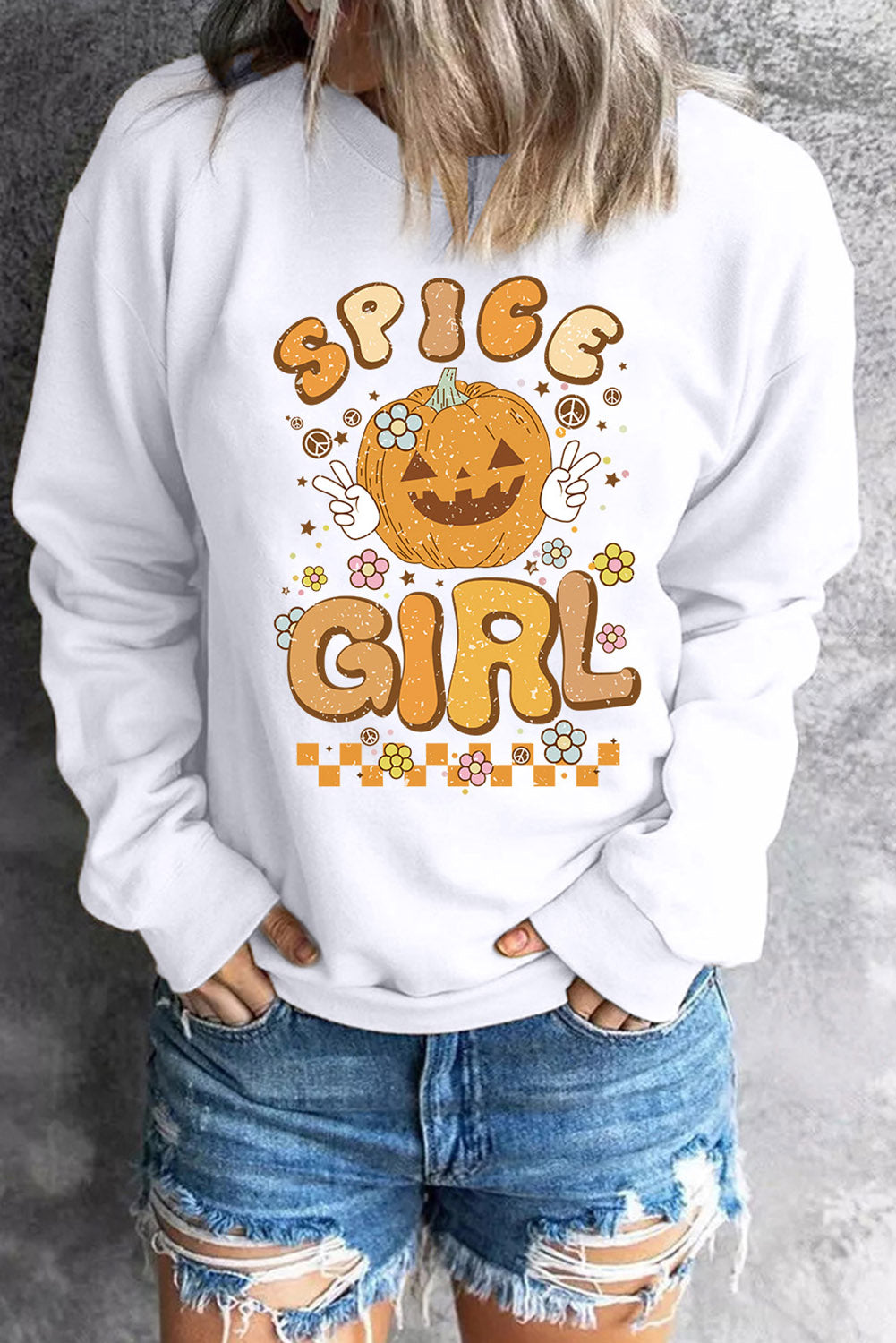 TastyHottie - Round Neck Long Sleeve SPICE GIRL Graphic Sweatshirt