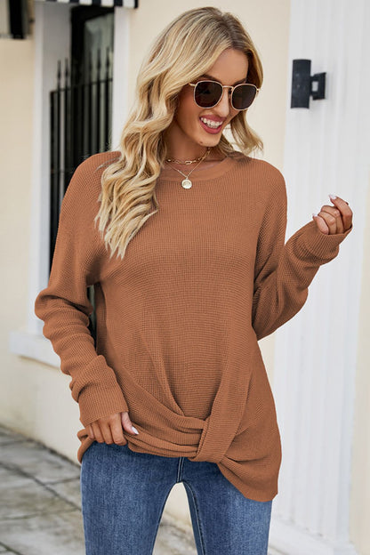 TastyHottie - Twisted Round Neck Sweater