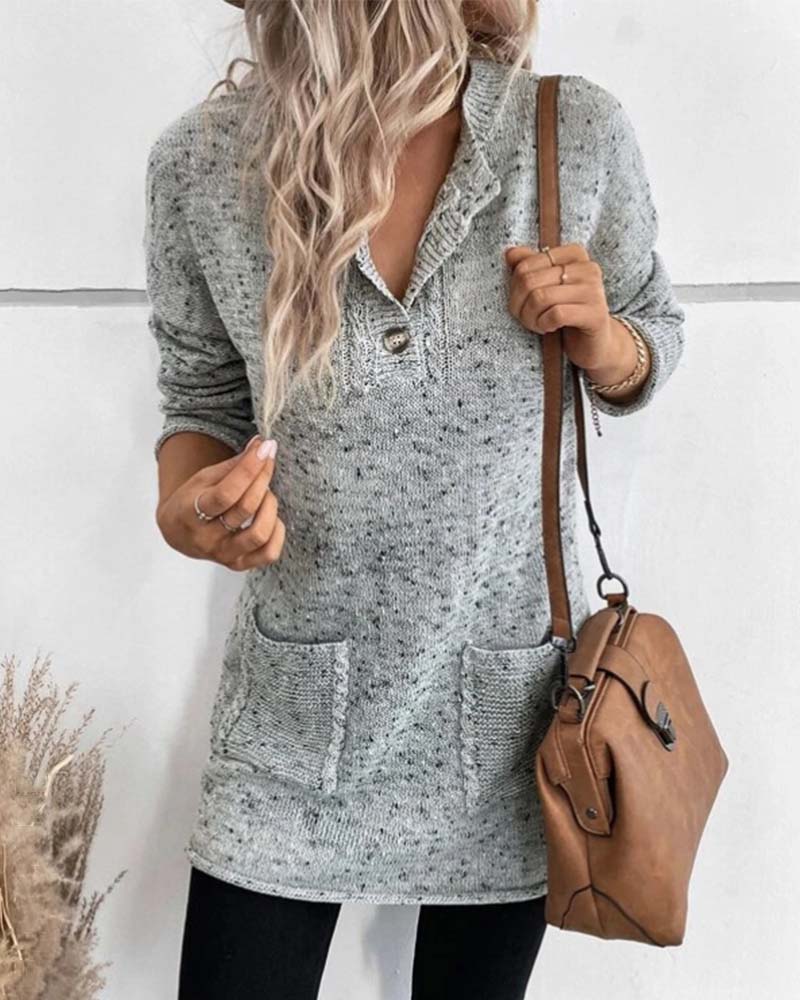 TastyHottie - Drop Shoulder Pocket Patched Sweater