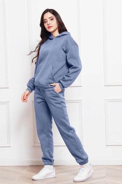 TastyHottie - Drop Shoulder Long Sleeve Hoodie and Pants Set 2 Piece Sweater and Pants Set