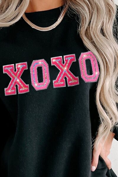 TastyHottie - XOXO Round Neck Long Sleeve Sweatshirt