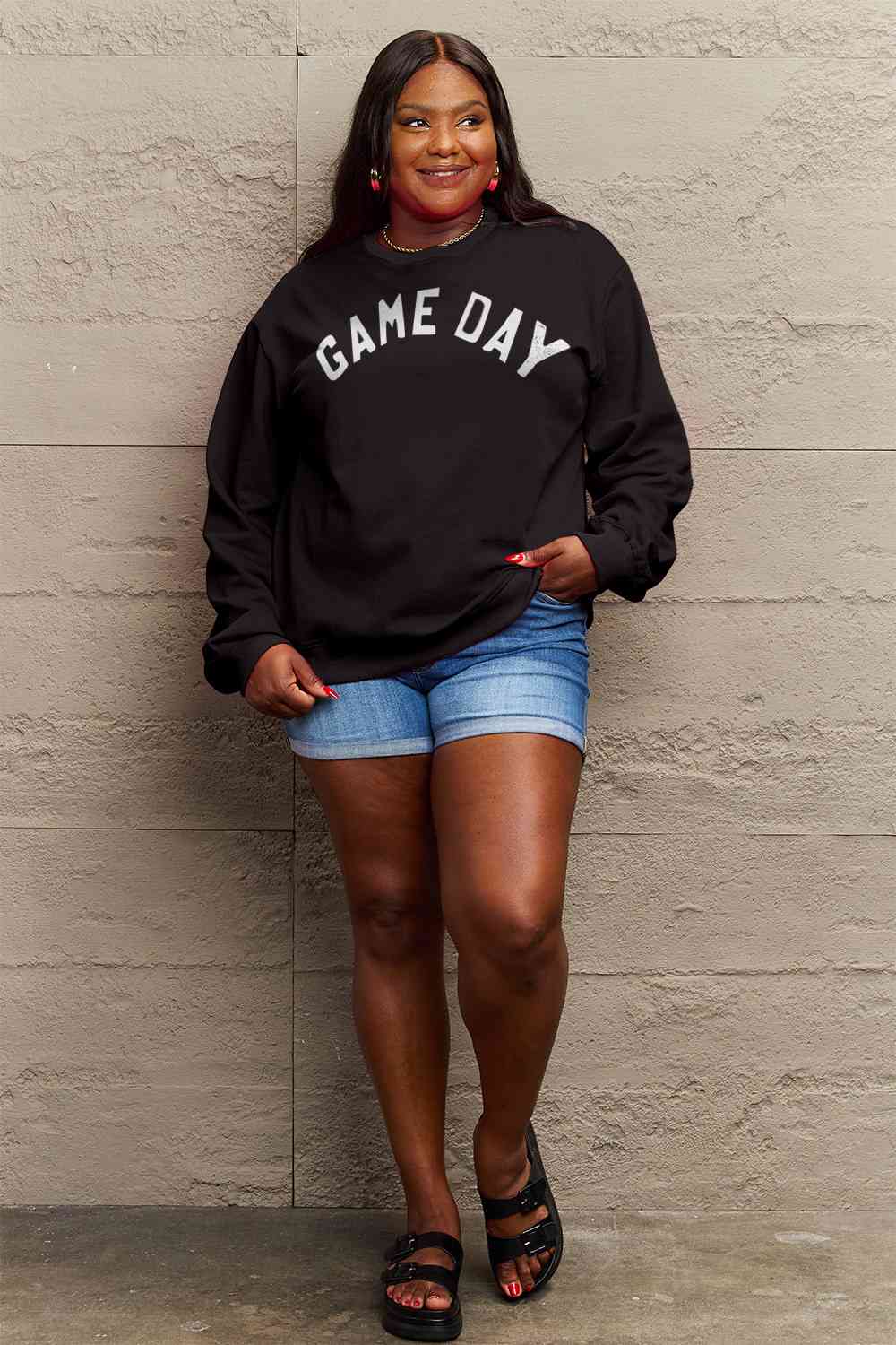 TastyHottie - Simply Love Full Size GAME DAY Graphic Sweatshirt