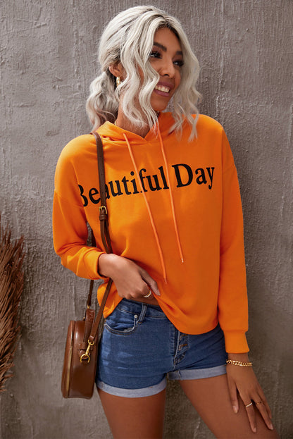 TastyHottie - BEAUTIFUL DAY Graphic Drawstring Hoodie