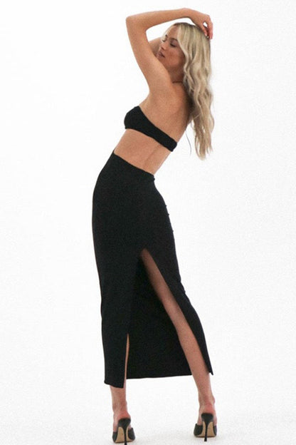 TastyHottie - Backless Cutout Split Midi Dress