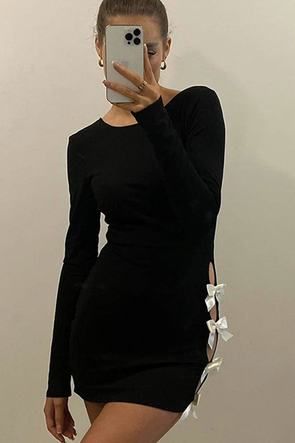 TastyHottie - Bow Cut Out Pack Hip Dress