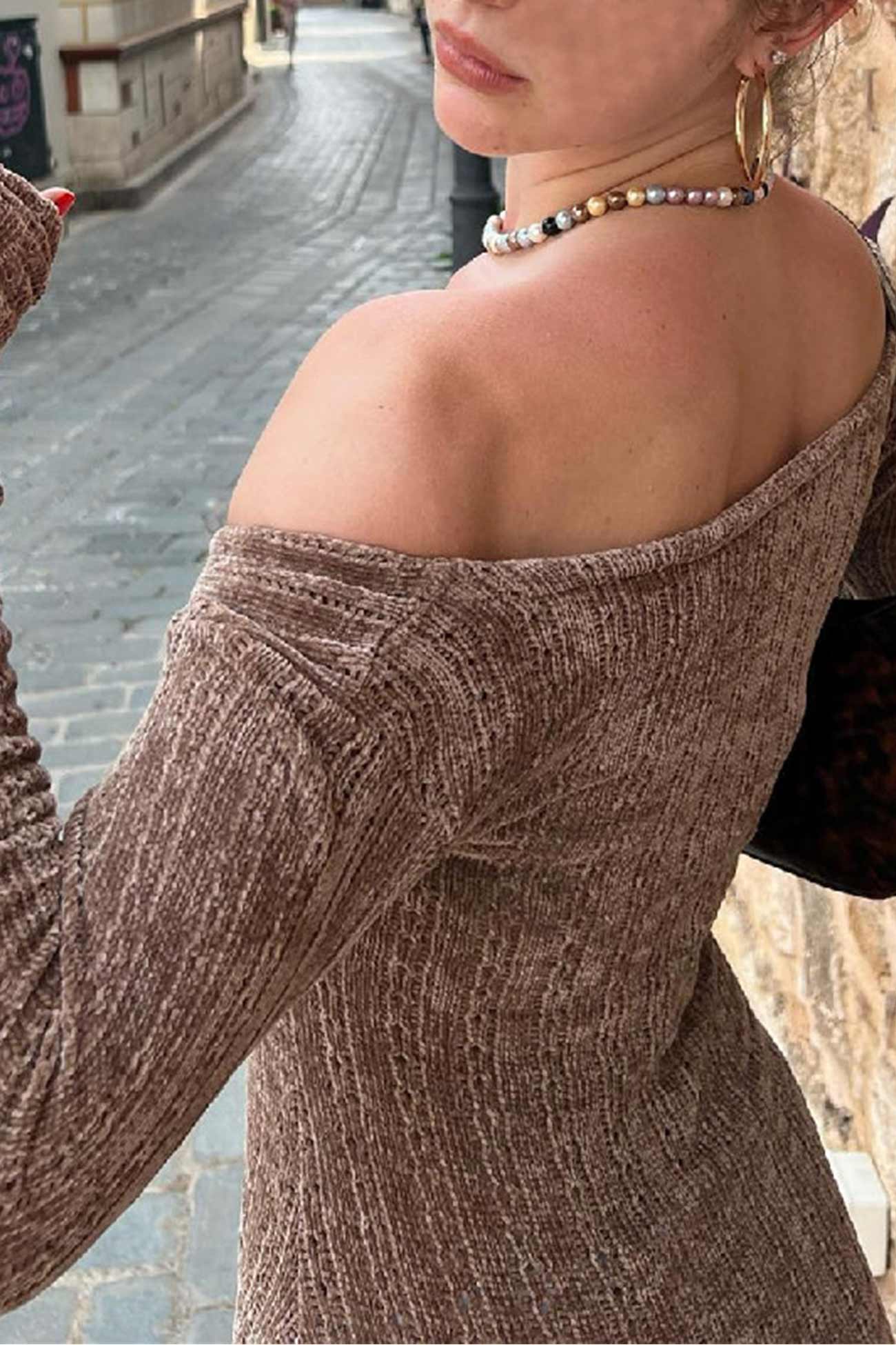 TastyHottie - Brown Off Shoulder Mini Dress