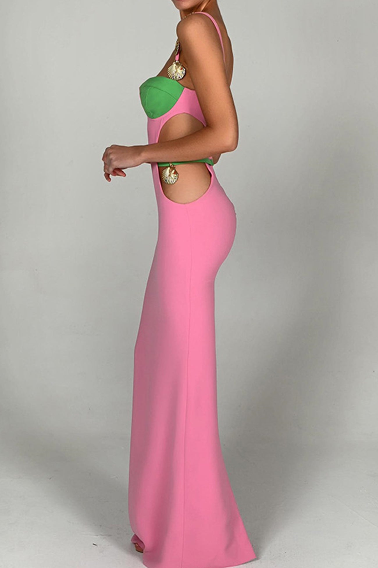 TastyHottie - Contrast Cutout Slit Back Cami Dress