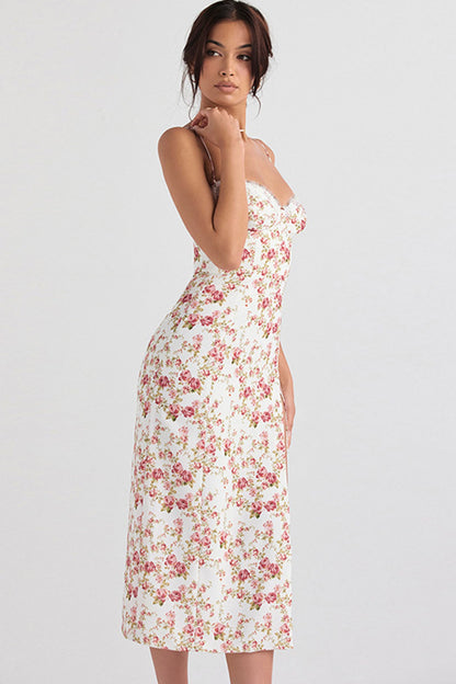 TastyHottie - Floral Print Lace Split Cami Dress