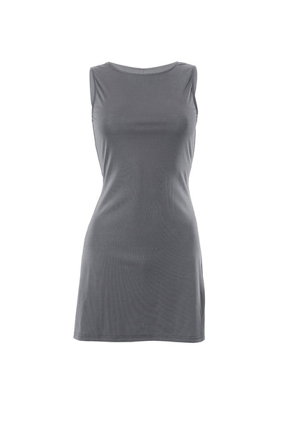 TastyHottie - Grey Crew Neck Pack Hip Tank Dress