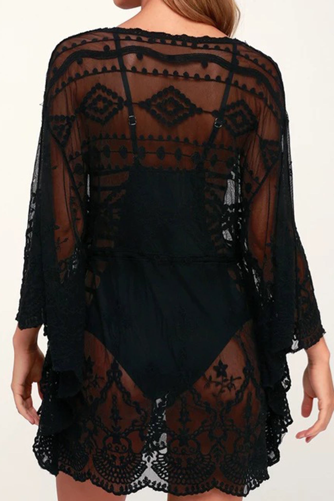 TastyHottie - Mesh Lace Crochet Cover-up Dress