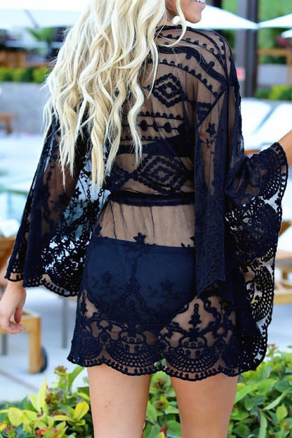 TastyHottie - Mesh Lace Crochet Cover-up Dress