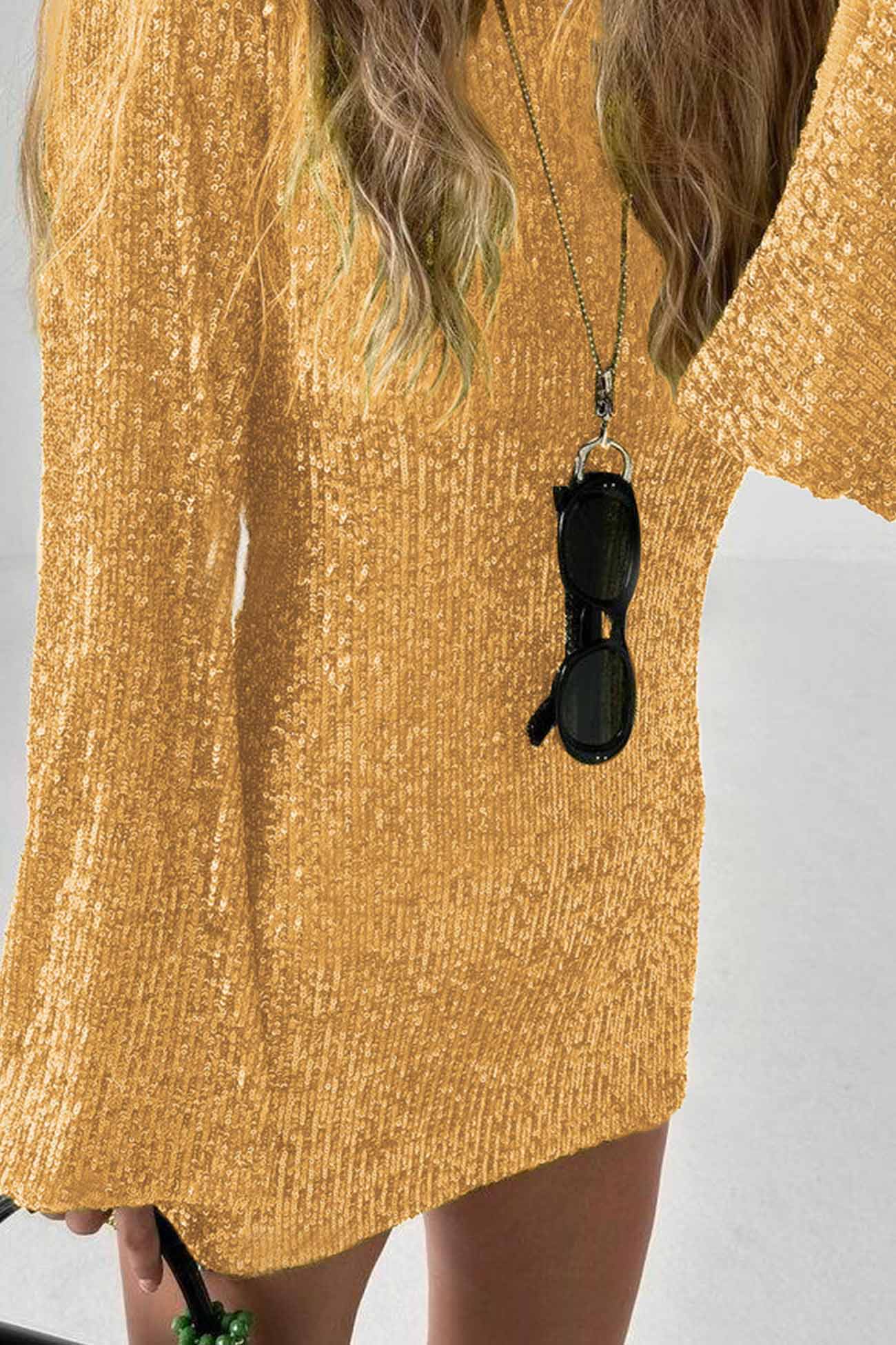 TastyHottie - Sequins Flares Sleeve Dress