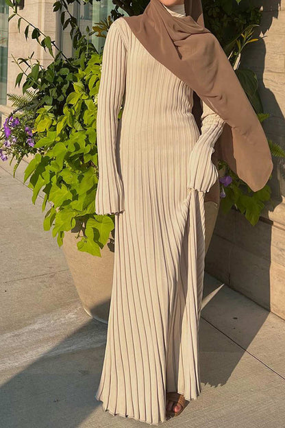 TastyHottie - Solid Ribbed Knit Tie-waist Dress